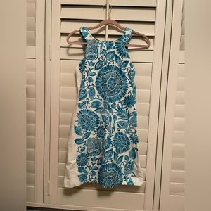Taylor blue floral halter neck fitted dress!